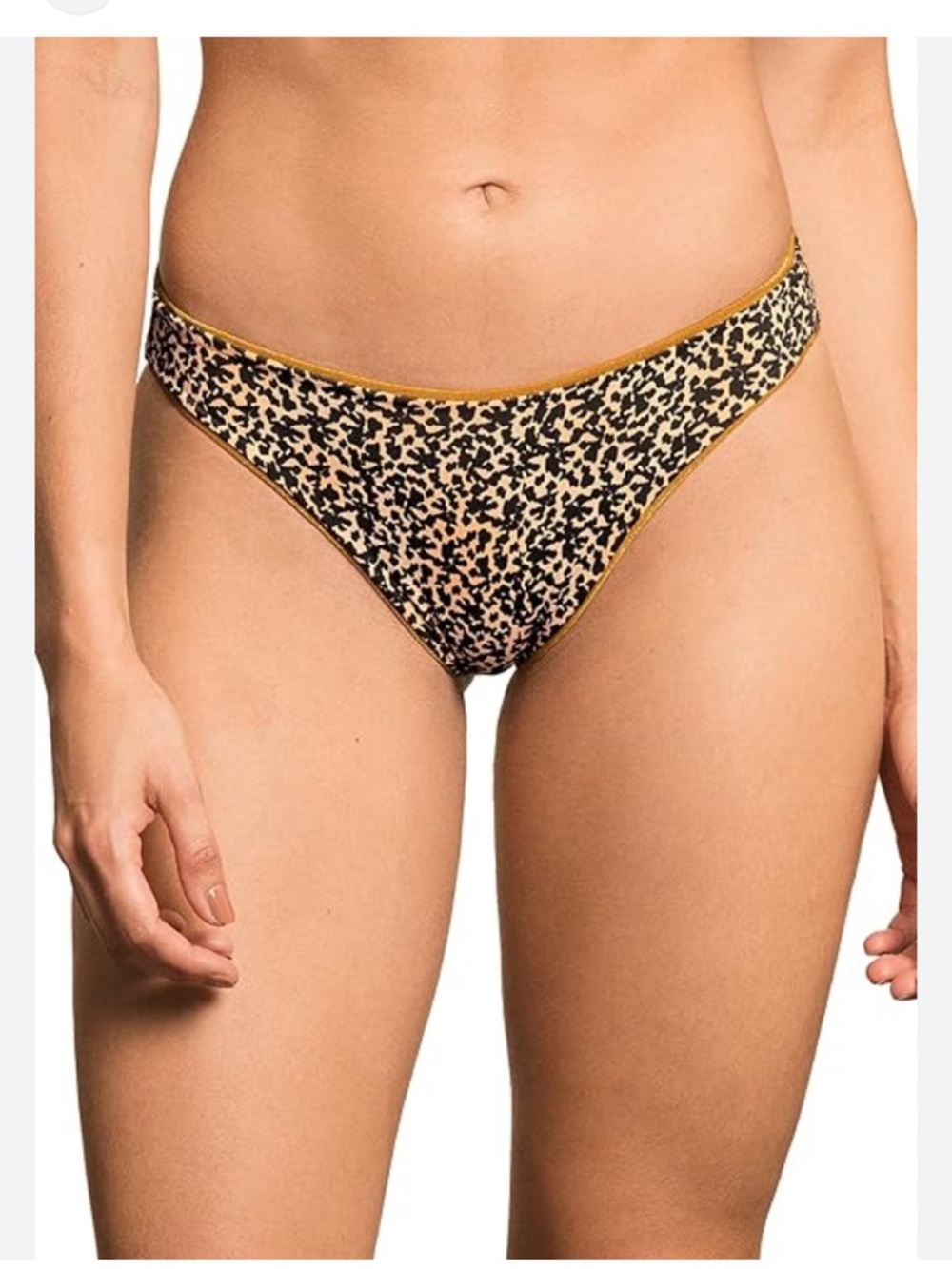 MAAJI 🦁🐆 Reversible High-Rise Bikini Bottom in Metallic Gold & animal print NWT